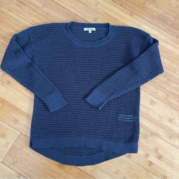 Madewell Northshore Open-Knit High Low Casual Airy Classic Neutral Lagenlook - Picture 4 of 14